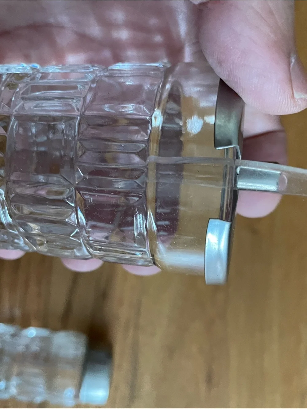 Clear Glass Salt and Pepper Shaker Set with Stainless Lids